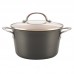 Ayesha Curry Covered Saucepot 4.5 qt. Hard Anodized Aluminum Sauce Pan with Lid AYCR1042